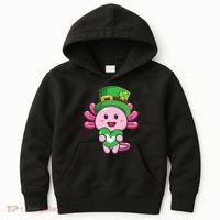Axolotl Saint Patricks Day Axolotl St Patrick Kids Hoodie thumb 0