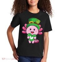 Axolotl Saint Patricks Day Axolotl St Patrick Kids T-Shirt thumb 2