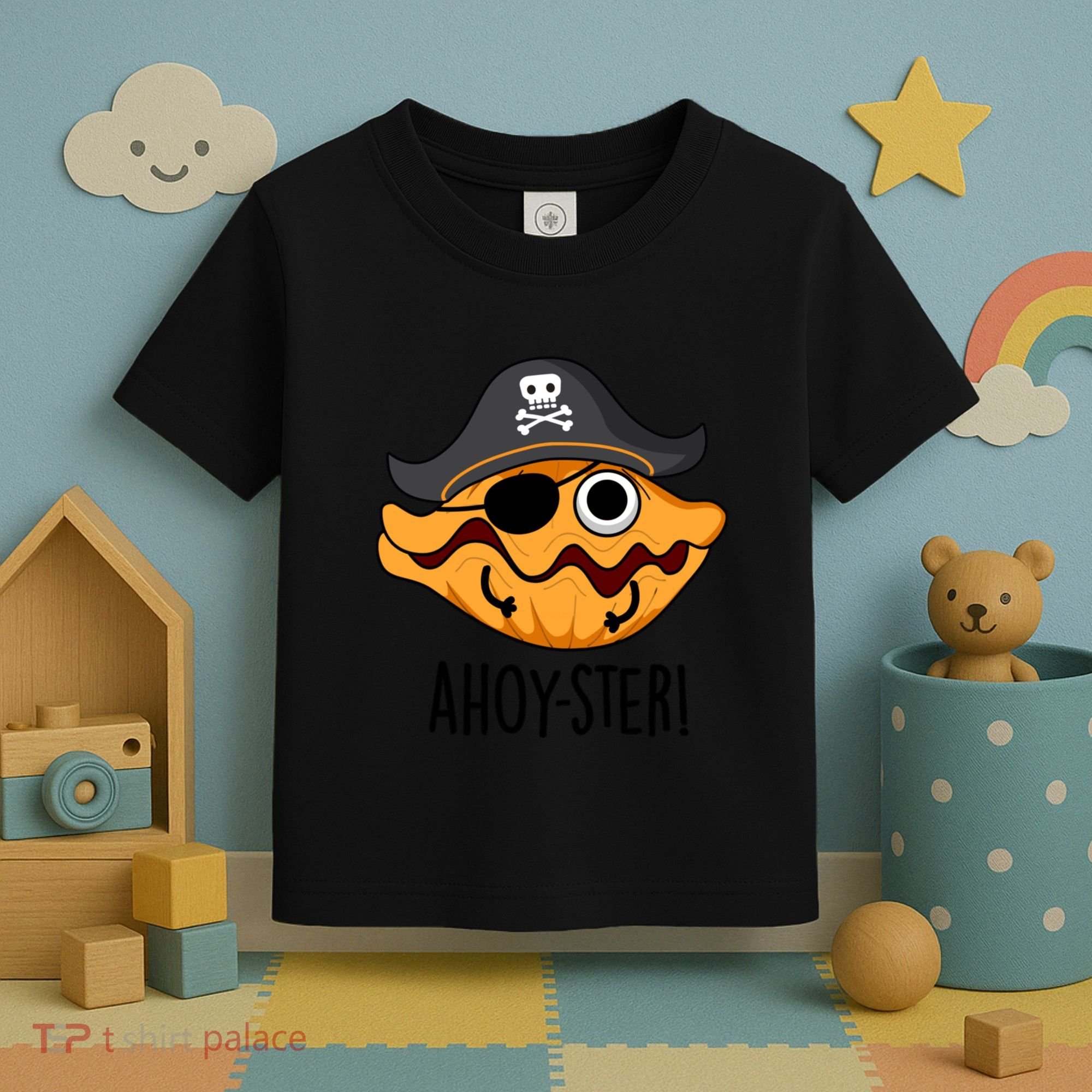 Ahoy Ster Pirate Funny Oyster Puns Toddler T-Shirt