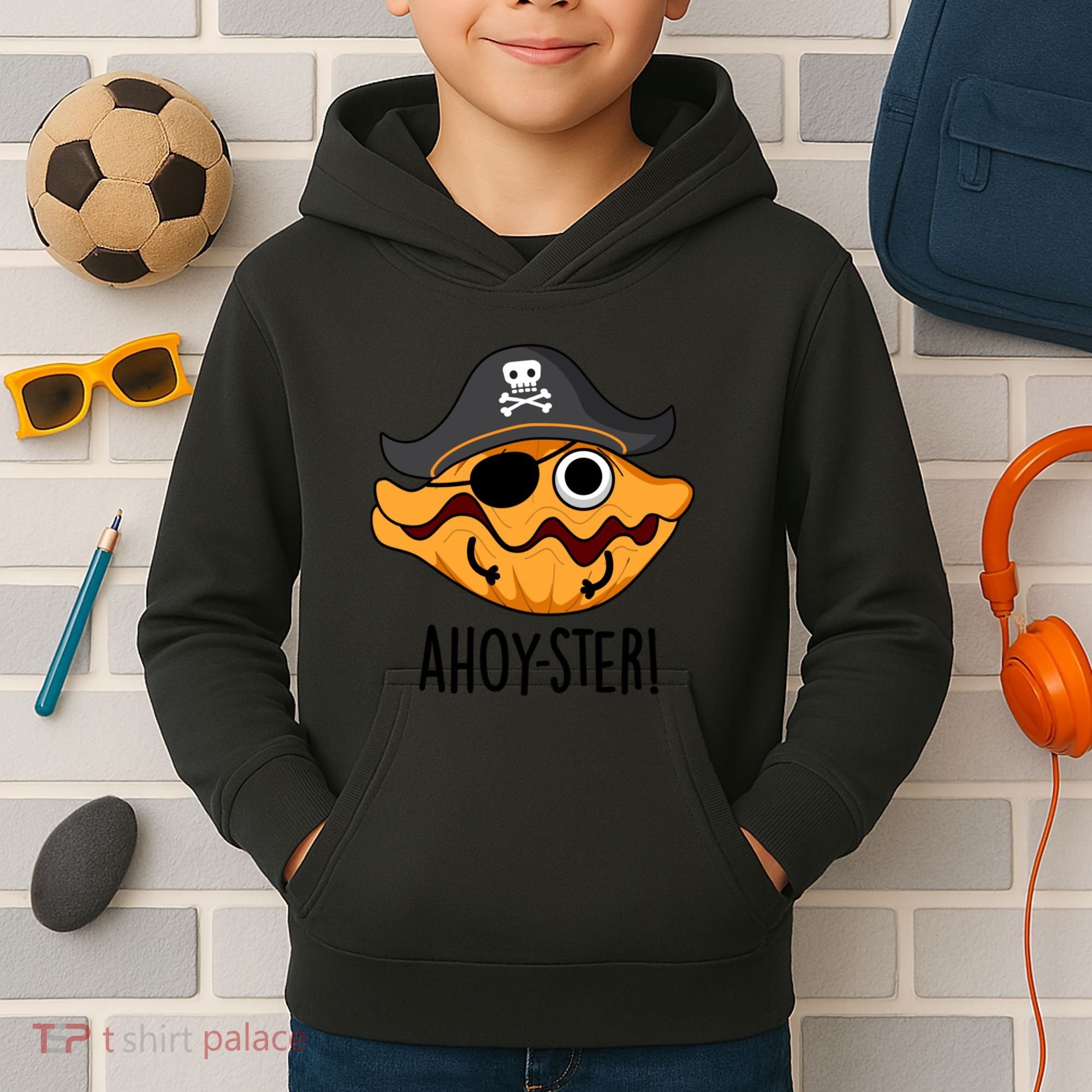 Ahoy Ster Pirate Funny Oyster Puns Kids Hoodie