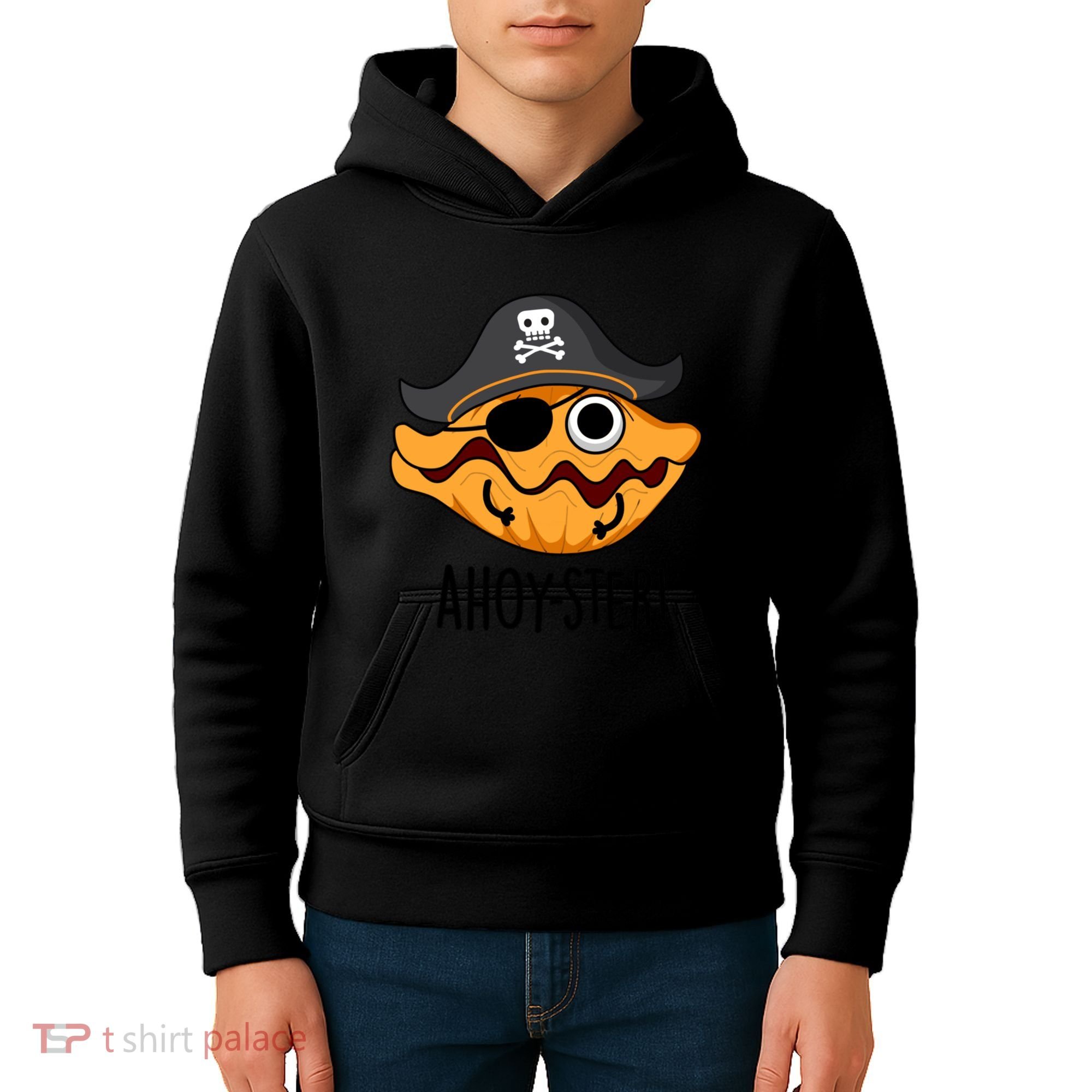 Ahoy Ster Pirate Funny Oyster Puns Kids Hoodie