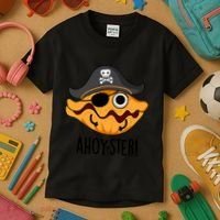 Ahoy Ster Pirate Funny Oyster Puns Kids T-Shirt thumb 3