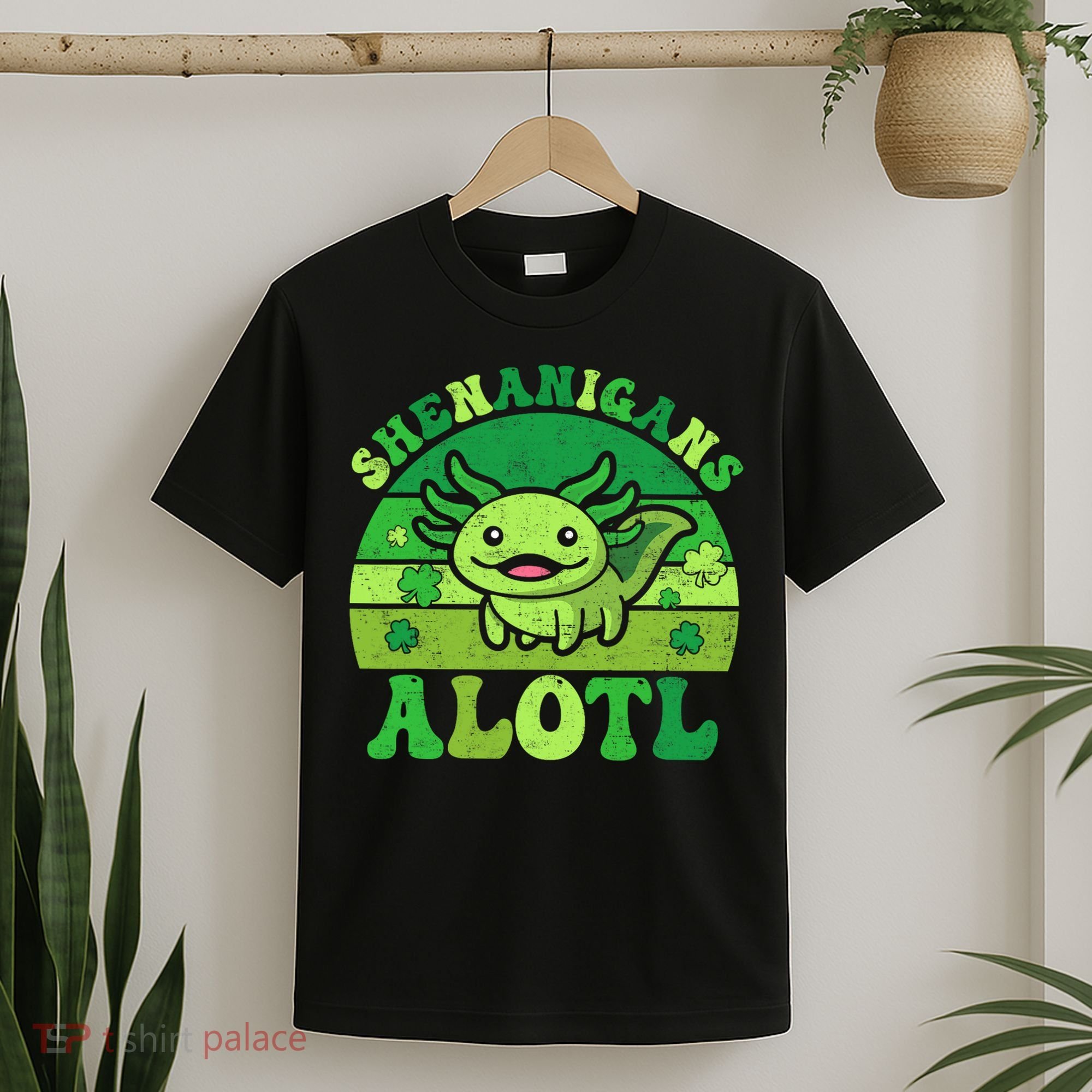 Axolotl St Patricks Day Alotl Shenanigans T-Shirt