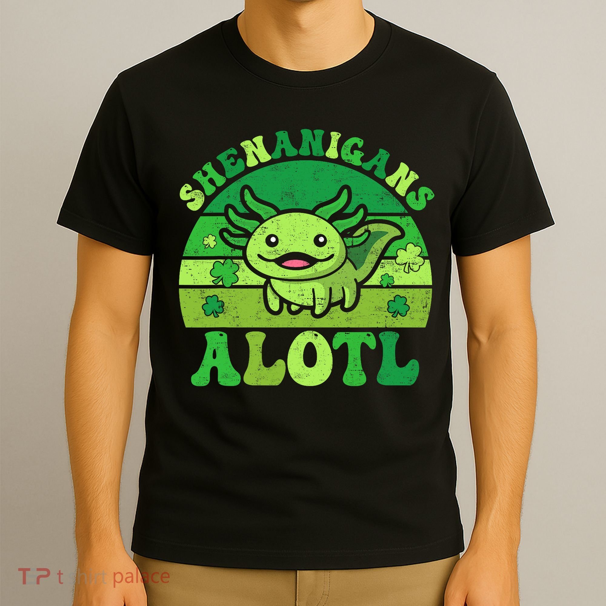 Axolotl St Patricks Day Alotl Shenanigans T-Shirt