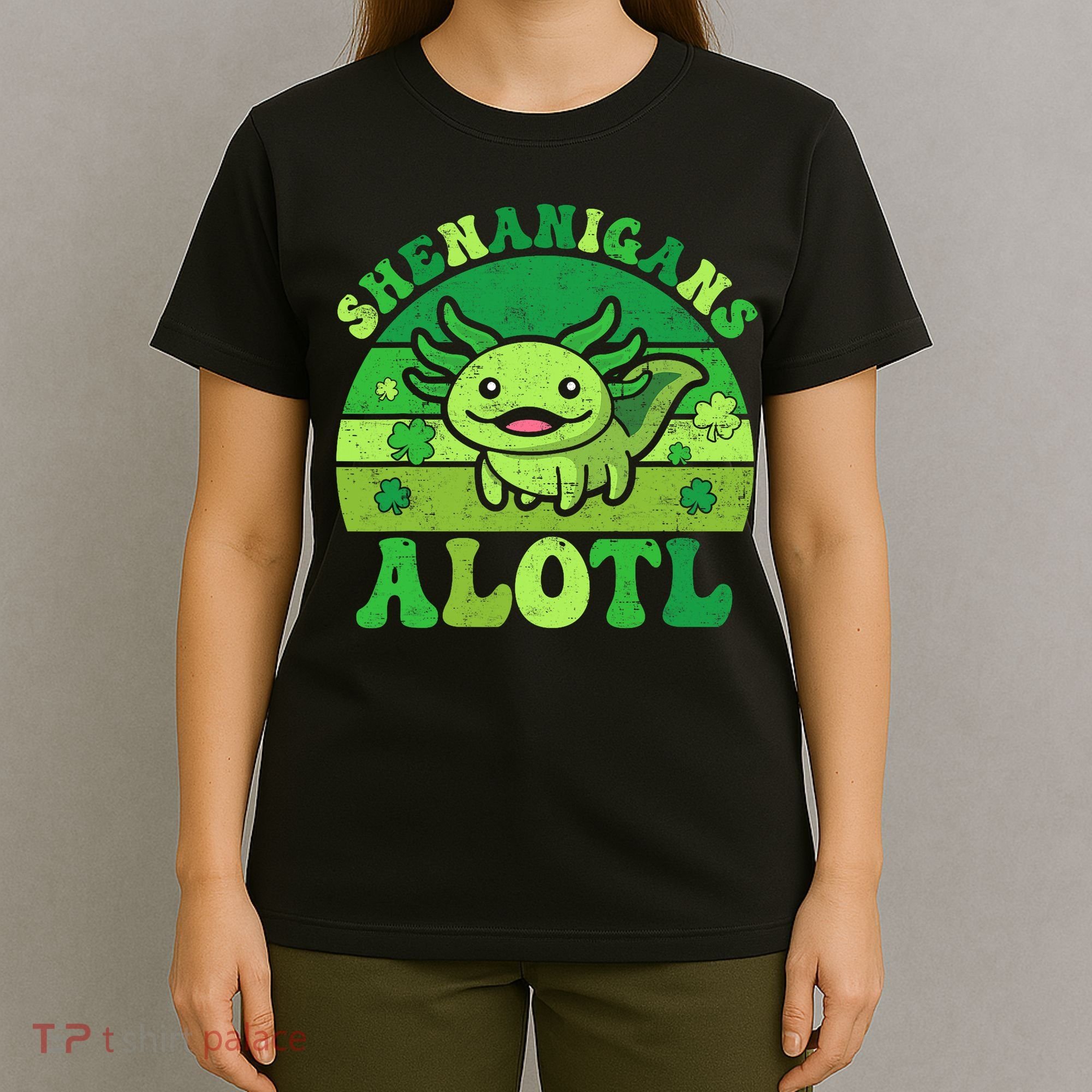 Axolotl St Patricks Day Alotl Shenanigans T-Shirt