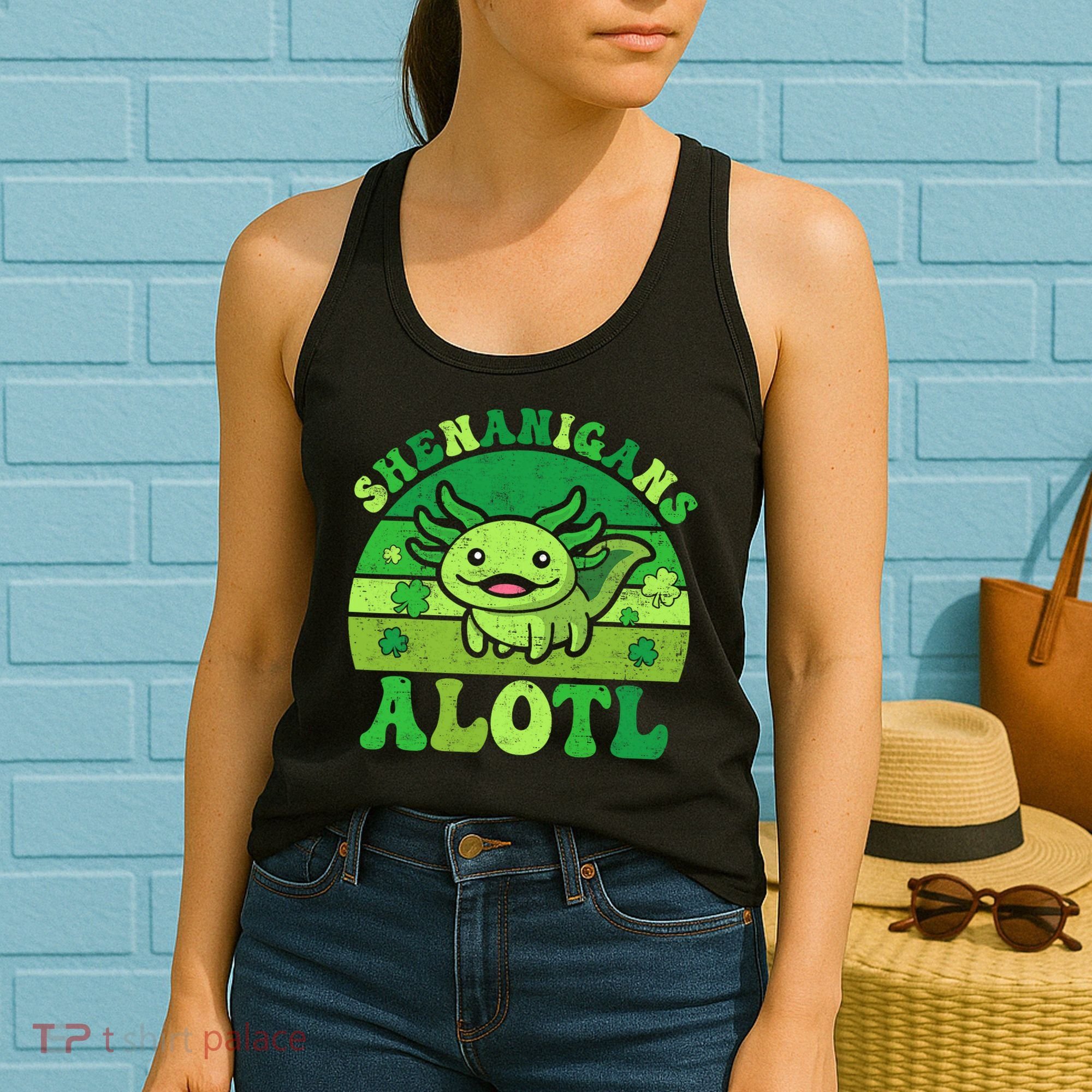 Axolotl St Patricks Day Alotl Shenanigans Women's Tank Top