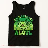 Axolotl St Patricks Day Alotl Shenanigans Tank Top thumb 2