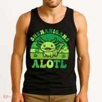 Axolotl St Patricks Day Alotl Shenanigans Tank Top thumb 3