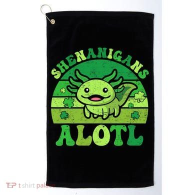 Axolotl St Patricks Day Alotl Shenanigans Golf Towel