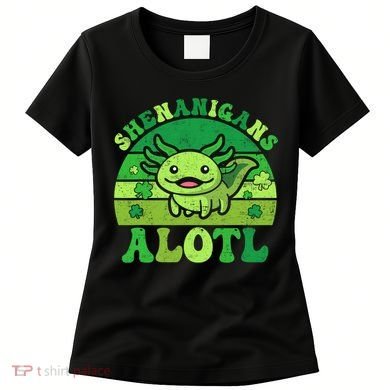 Axolotl St Patricks Day Alotl Shenanigans Women's T-Shirt