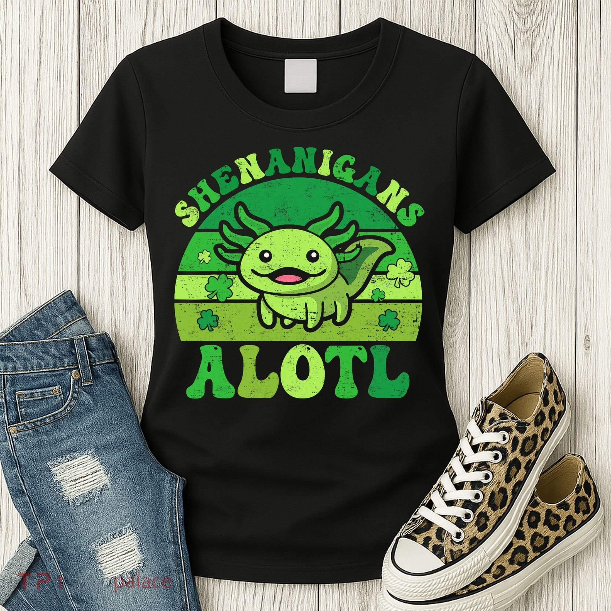 Axolotl St Patricks Day Alotl Shenanigans Women's T-Shirt