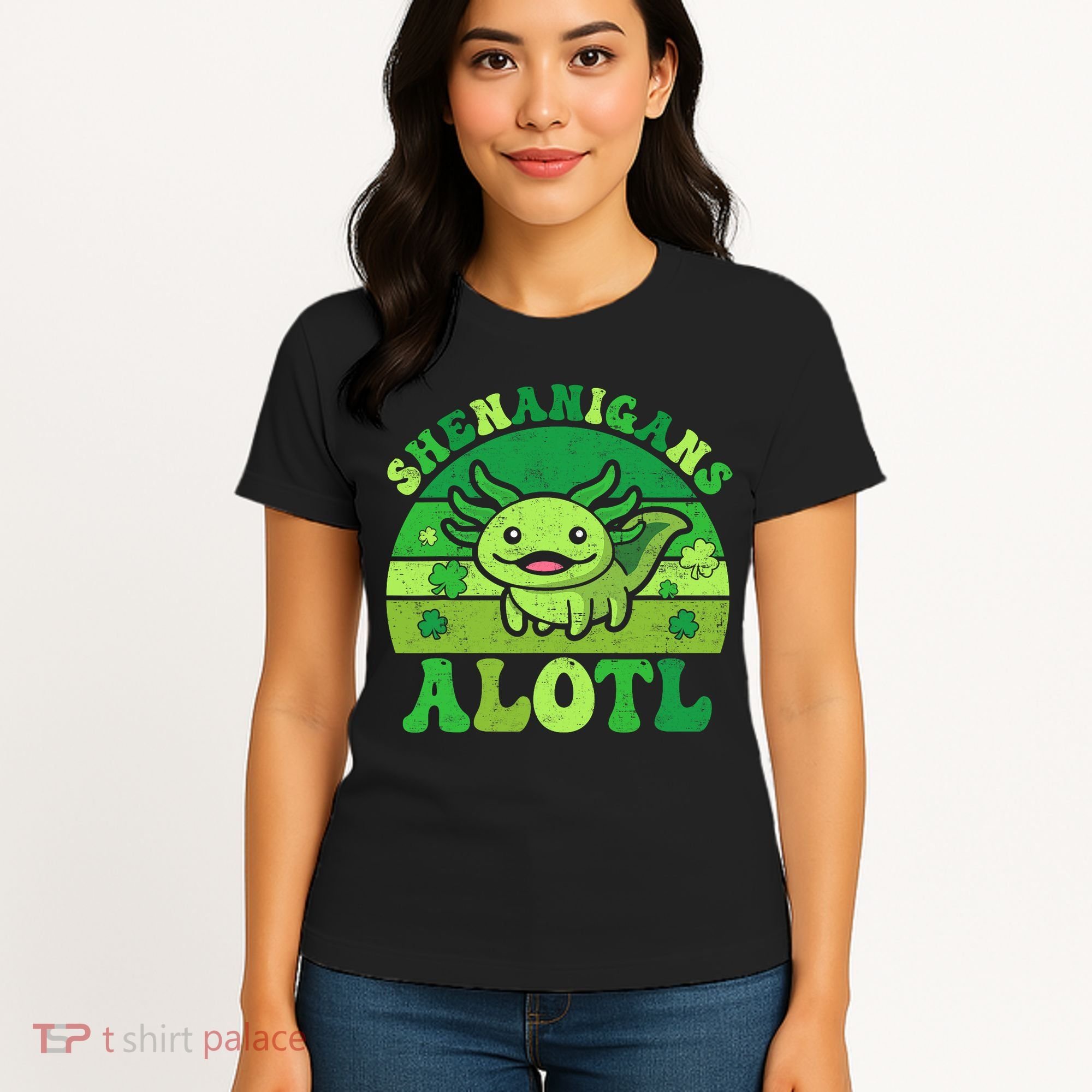 Axolotl St Patricks Day Alotl Shenanigans Women's T-Shirt