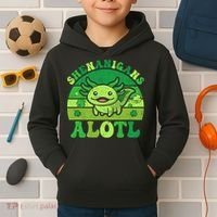 Axolotl St Patricks Day Alotl Shenanigans Kids Hoodie thumb 2