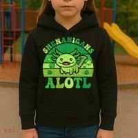 Axolotl St Patricks Day Alotl Shenanigans Kids Hoodie thumb 3