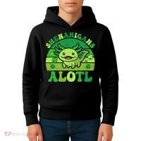 Axolotl St Patricks Day Alotl Shenanigans Kids Hoodie thumb 4