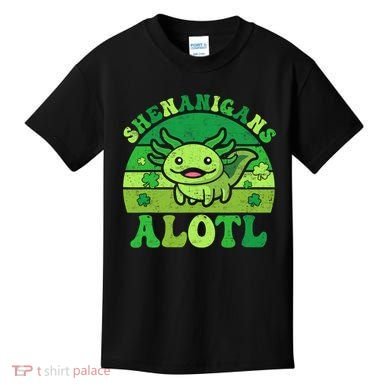 Axolotl St Patricks Day Alotl Shenanigans Kids T-Shirt
