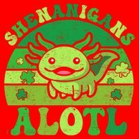 Axolotl St Patricks Day Alotl Shenanigans Santa Hat thumb 1