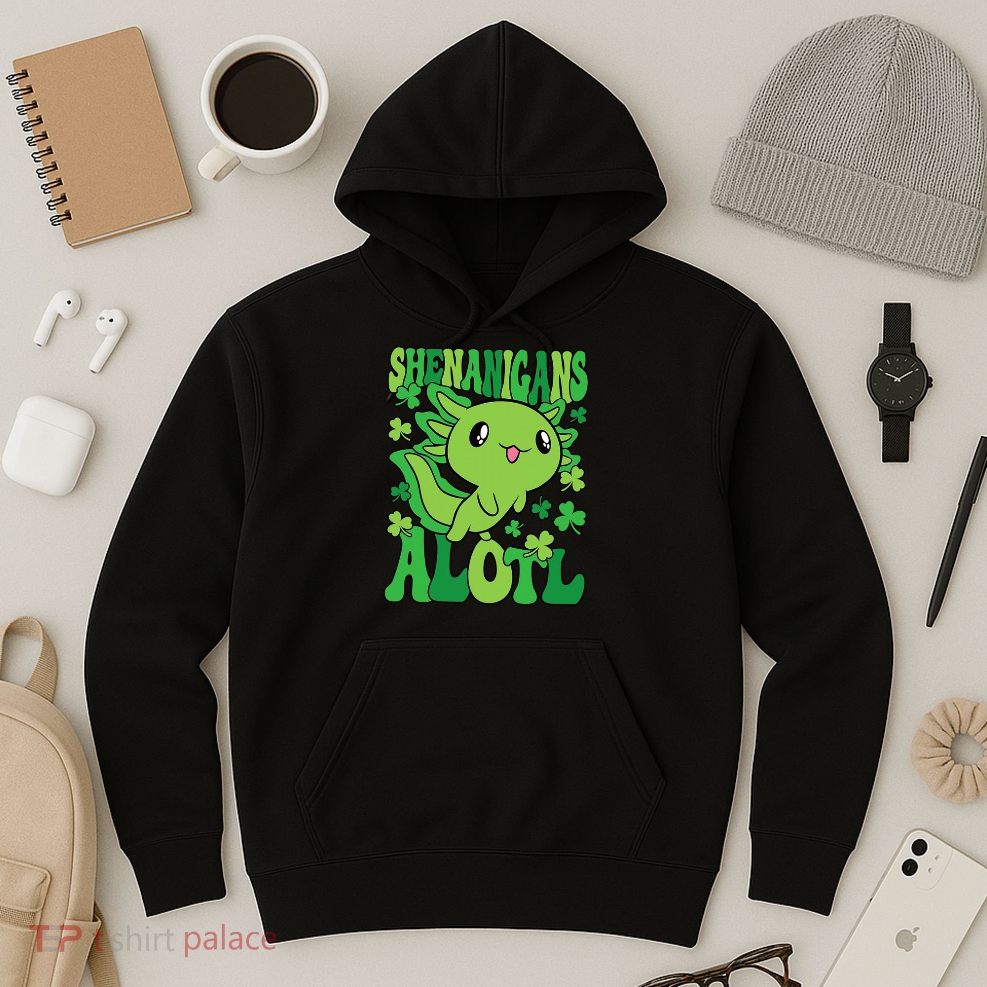 Axolotl St. Patrick's Day Shenanigans Alotl 2 Hoodie