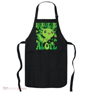 Axolotl St. Patrick's Day Shenanigans Alotl 2 Apron