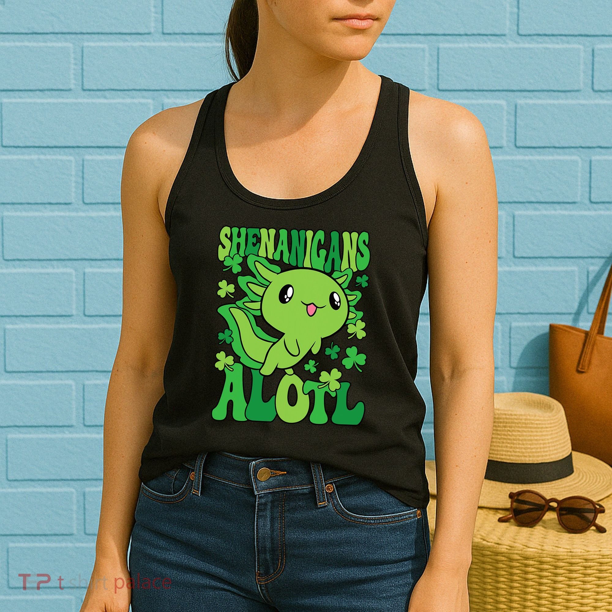 Axolotl St. Patrick's Day Shenanigans Alotl 2 Women's Tank Top