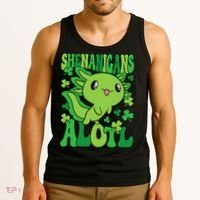 Axolotl St. Patrick's Day Shenanigans Alotl 2 Tank Top thumb 3