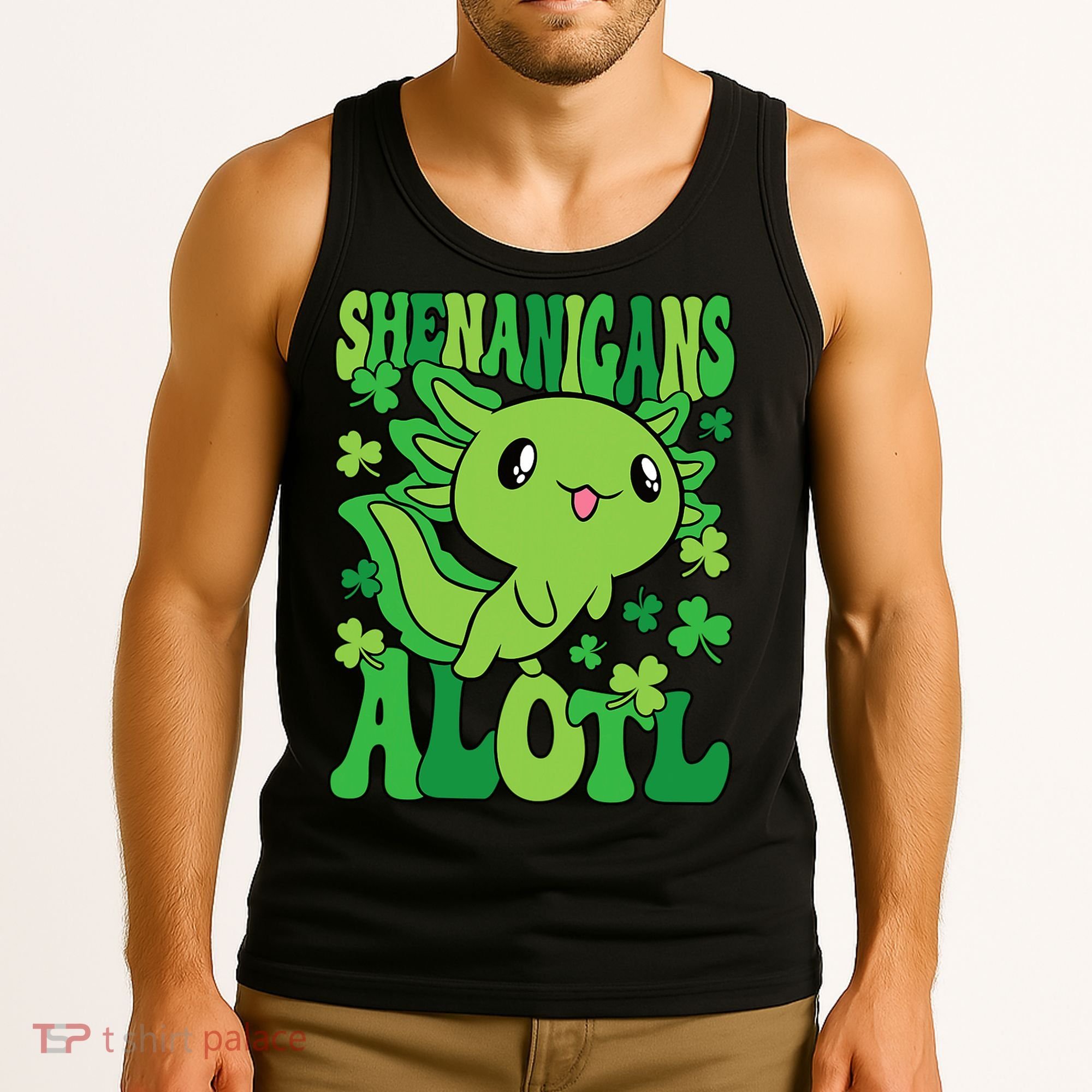 Axolotl St. Patrick's Day Shenanigans Alotl 2 Tank Top