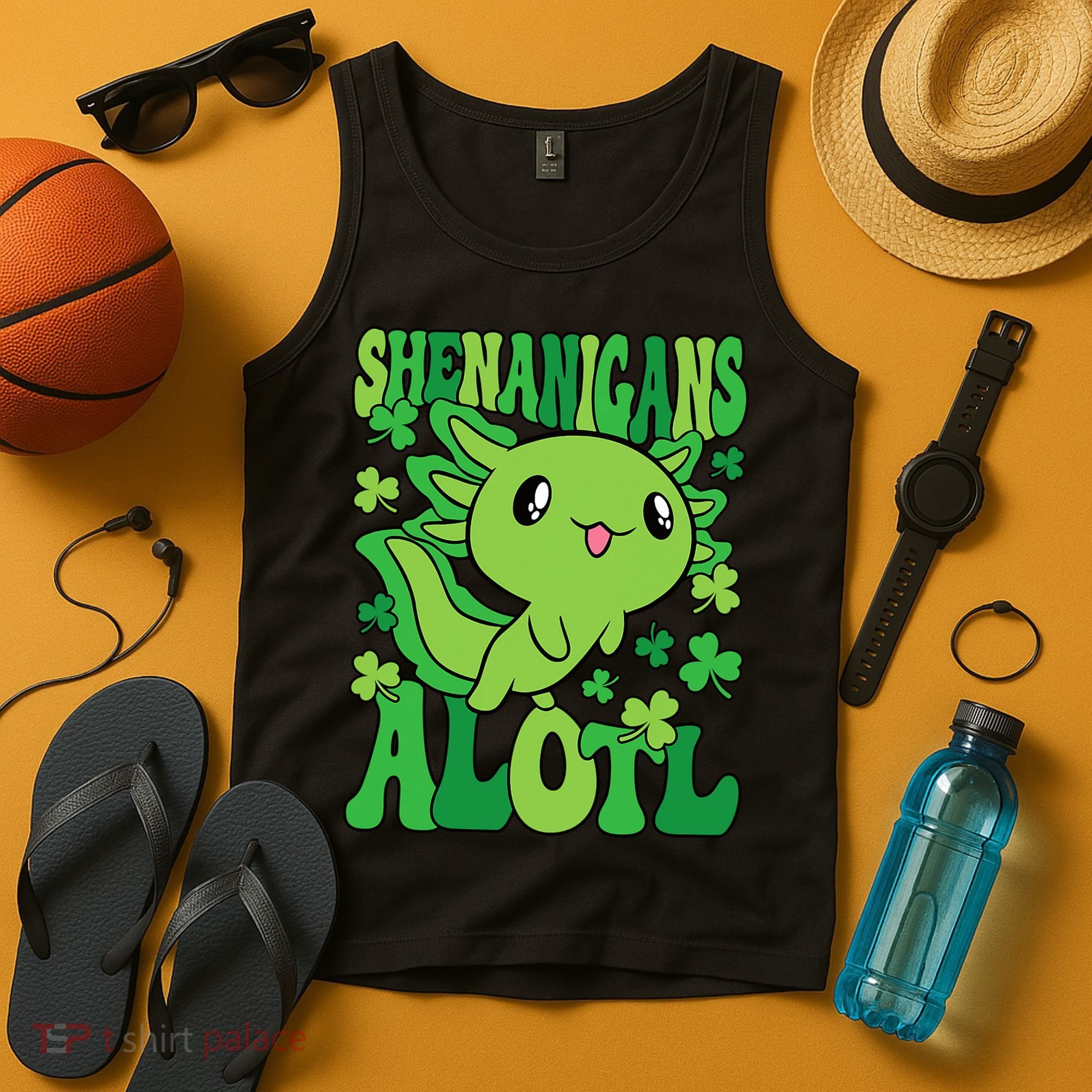 Axolotl St. Patrick's Day Shenanigans Alotl 2 Tank Top