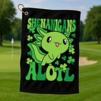 Axolotl St. Patrick's Day Shenanigans Alotl 2 Golf Towel thumb 1