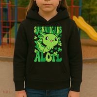 Axolotl St. Patrick's Day Shenanigans Alotl 2 Kids Hoodie thumb 3