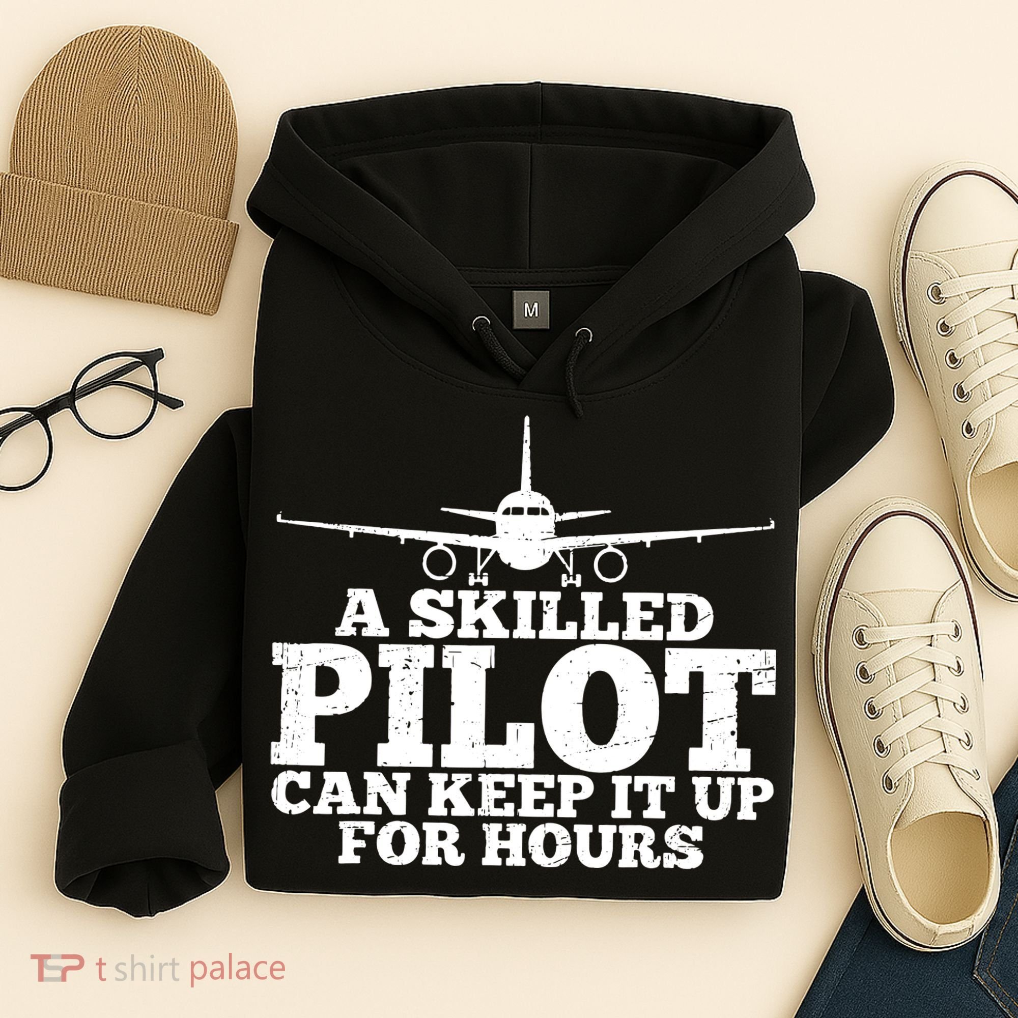 A Skilled Pilot Can Keep It Up For Hours Funny Aviation Hoodie
