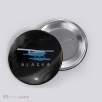 Alaska Sea Plane Seaplane Pilot Alaskan Landscape Button thumb 0