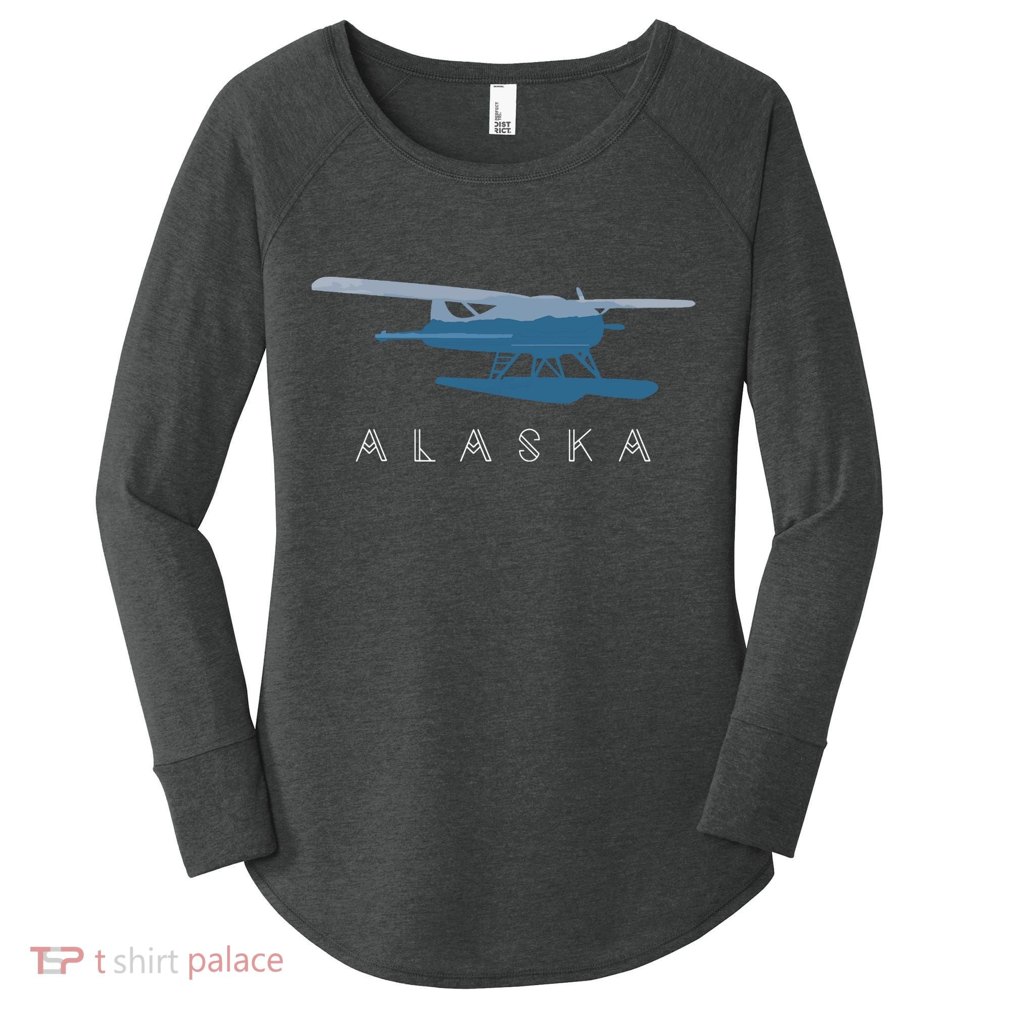 Alaska Sea Plane Seaplane Pilot Alaskan Landscape Women's Perfect Tri Tunic Long Sleeve Shirt