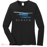 Alaska Sea Plane Seaplane Pilot Alaskan Landscape Women's Long Sleeve Shirt thumb 0
