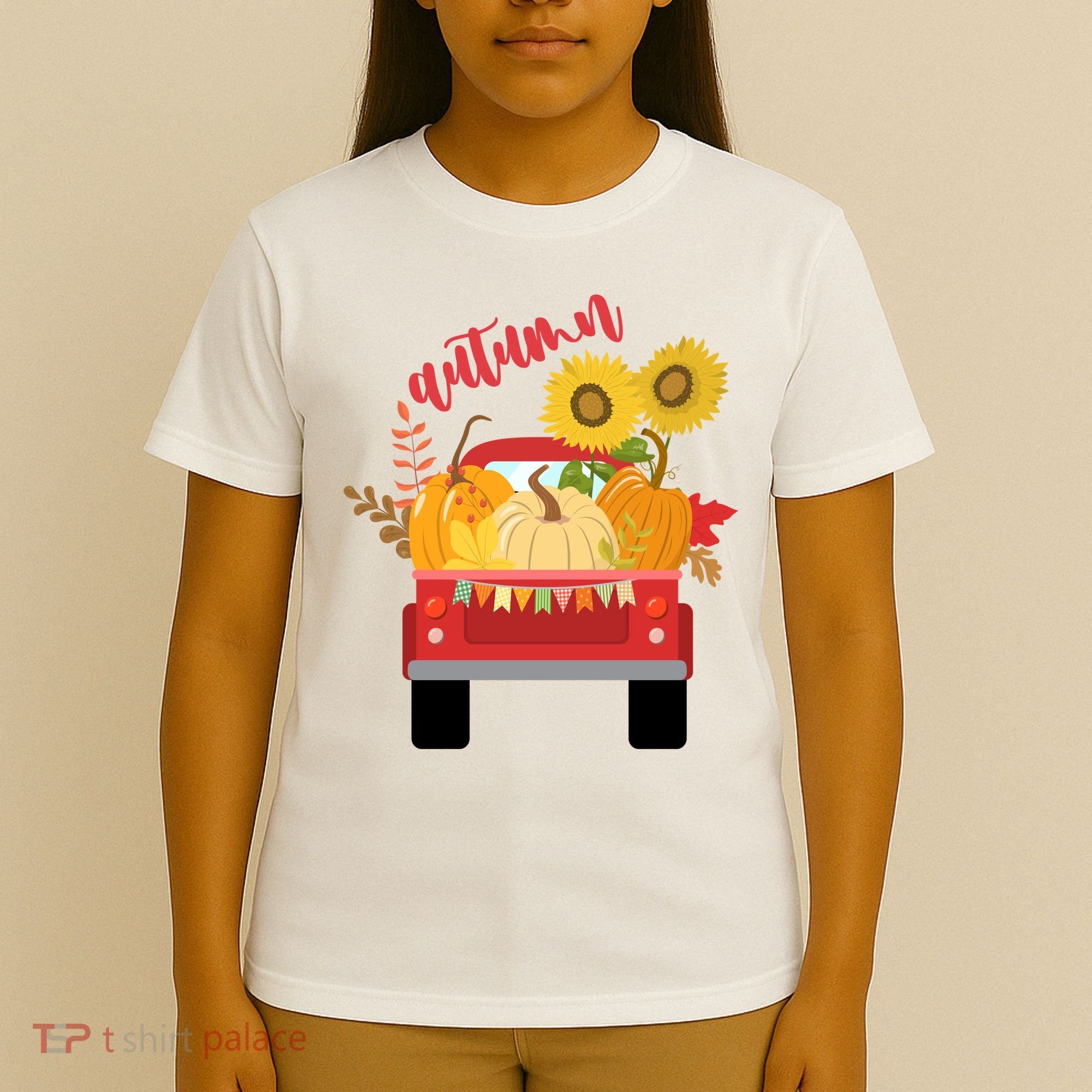 Autumn Sunflower Pumpkin Vintage Truck T-Shirt