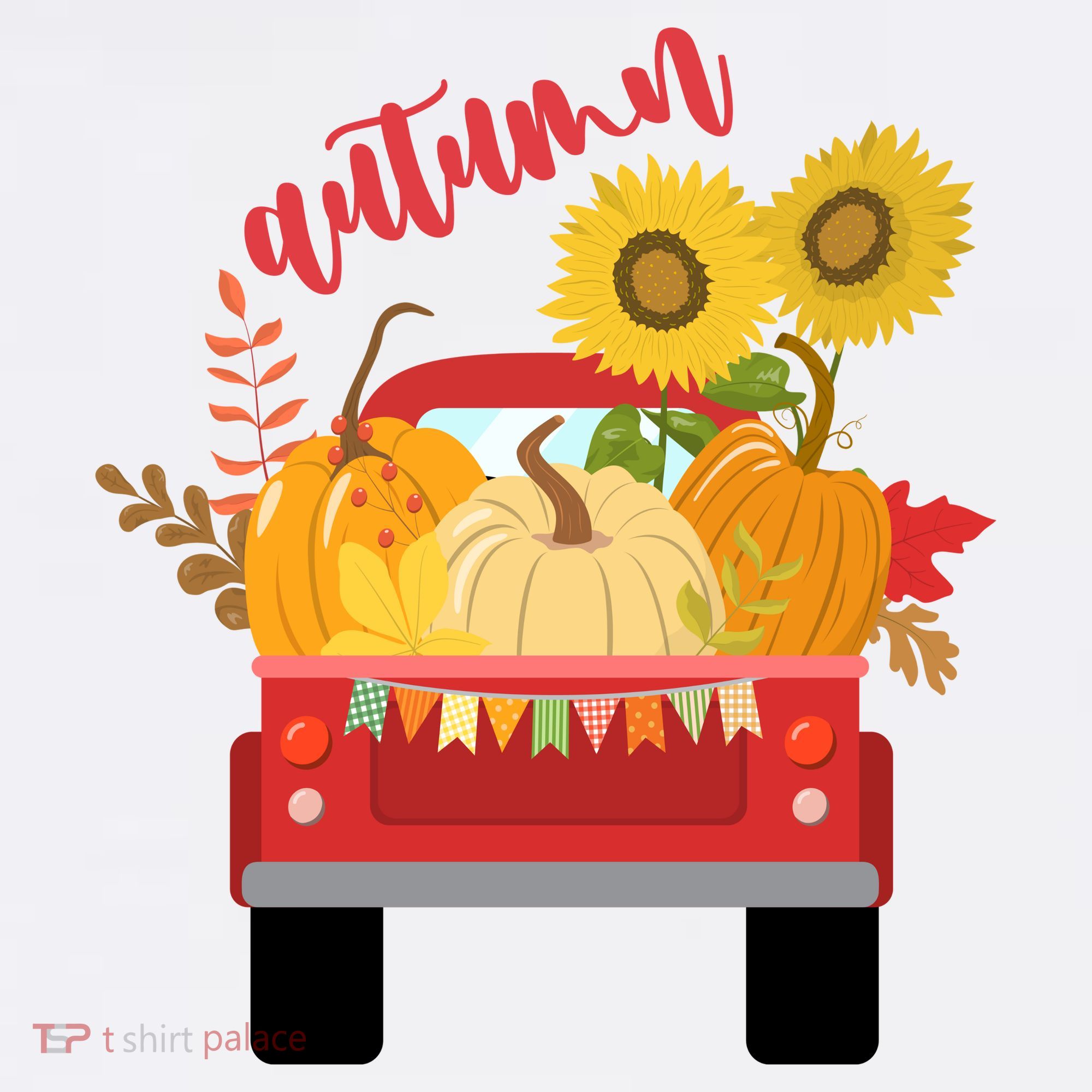 Autumn Sunflower Pumpkin Vintage Truck T-Shirt