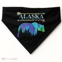 Alaska State Pride Alaska Northern Lights Alaskan Bear USA-Made Doggie Bandana thumb 0