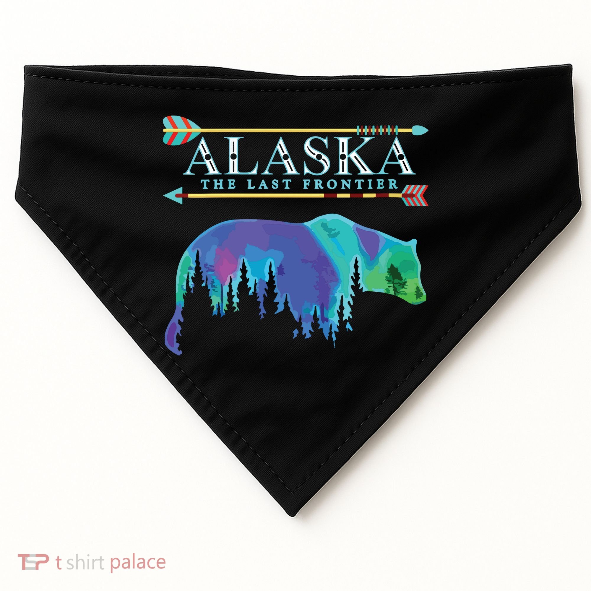 Alaska State Pride Alaska Northern Lights Alaskan Bear USA-Made Doggie Bandana