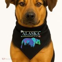 Alaska State Pride Alaska Northern Lights Alaskan Bear USA-Made Doggie Bandana thumb 1