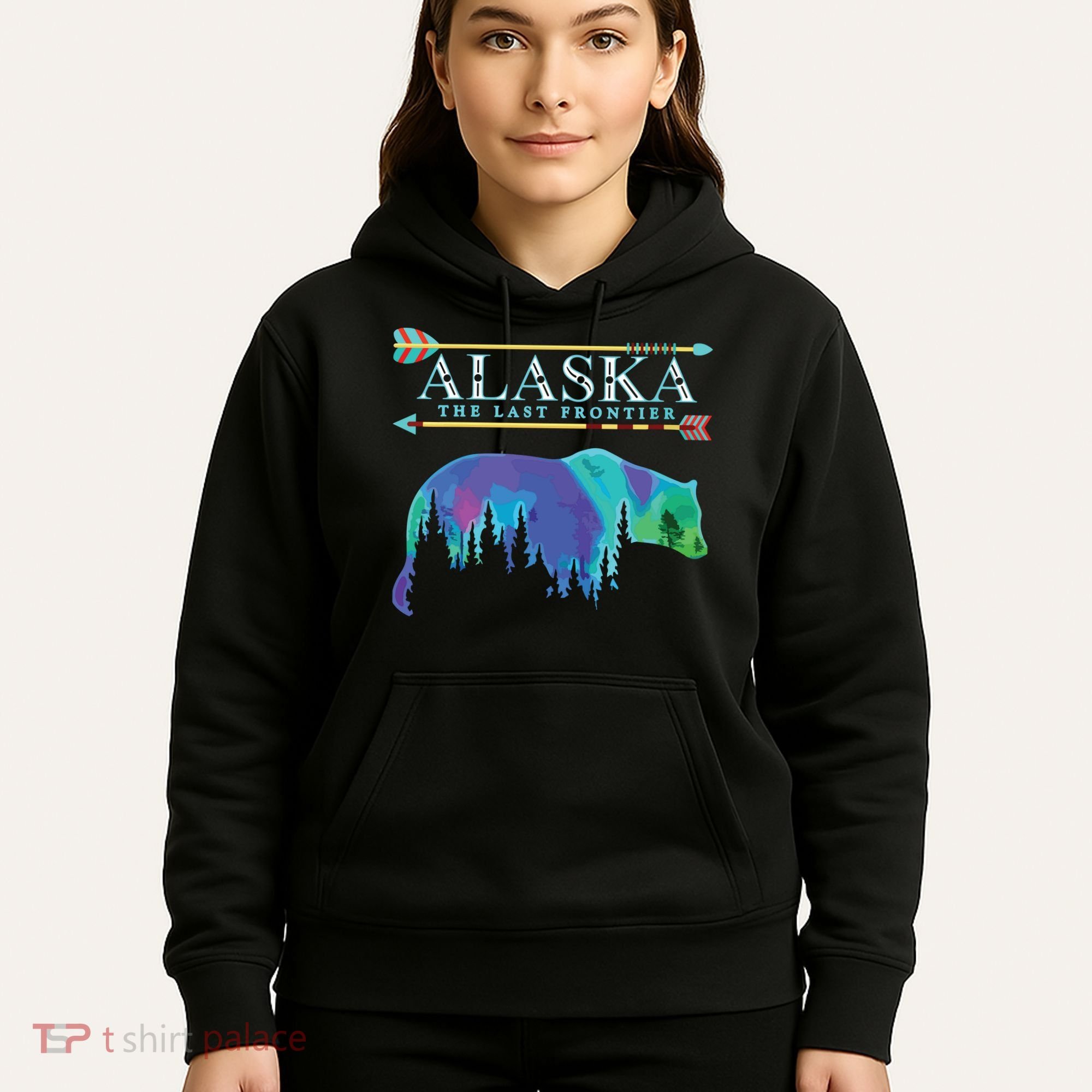 Alaska State Pride Alaska Northern Lights Alaskan Bear Hoodie