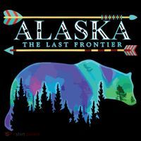 Alaska State Pride Alaska Northern Lights Alaskan Bear Hoodie thumb 7