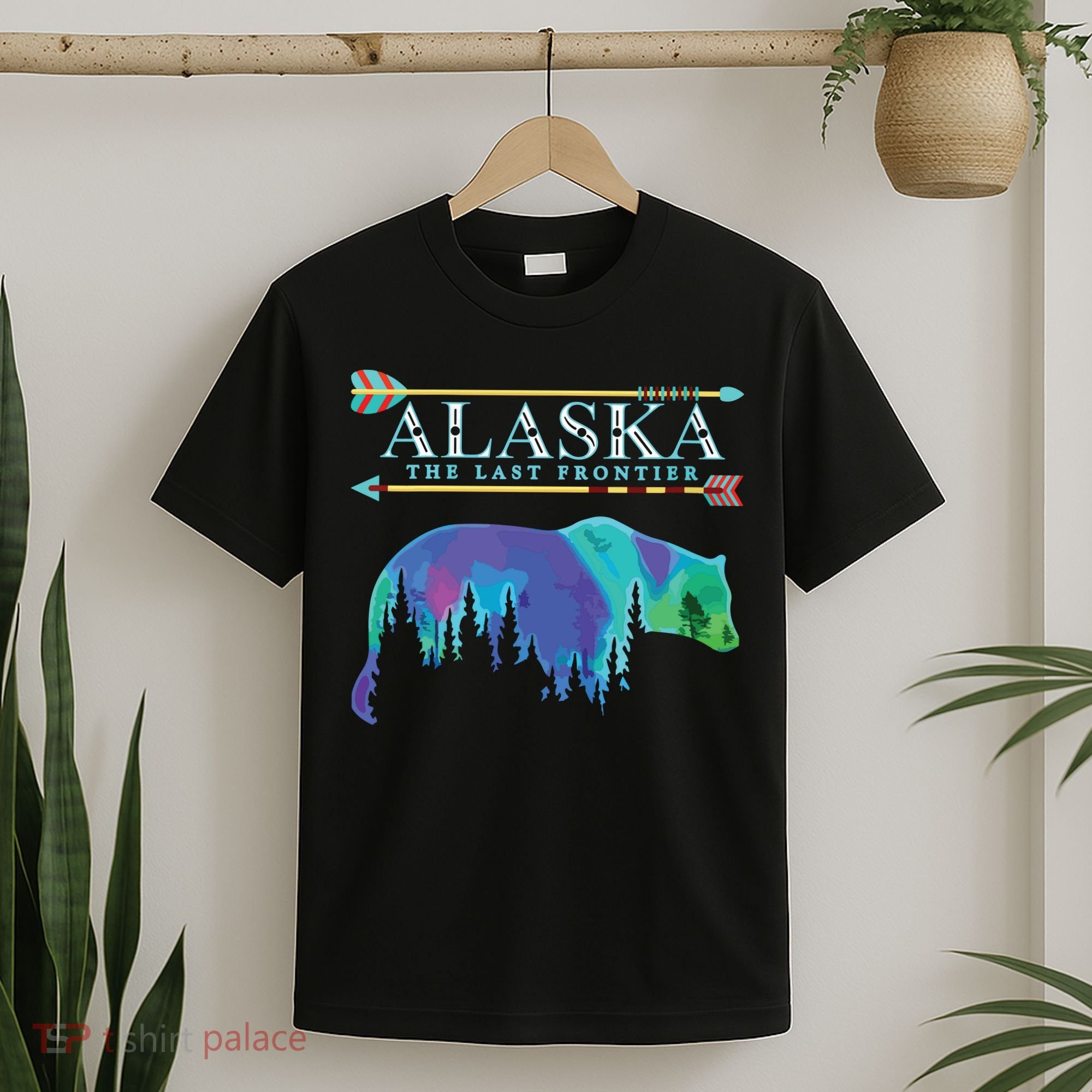 Alaska State Pride Alaska Northern Lights Alaskan Bear T-Shirt