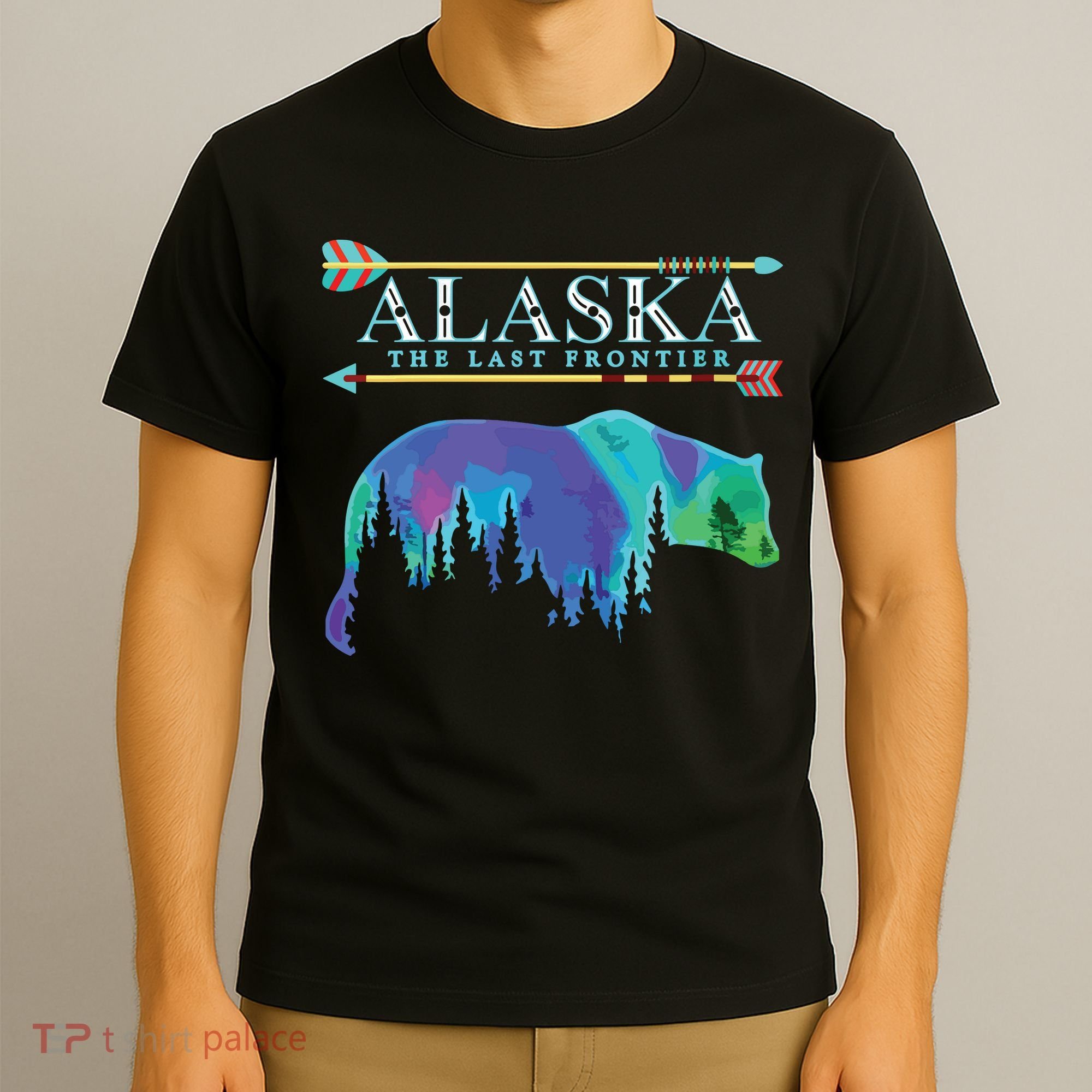 Alaska State Pride Alaska Northern Lights Alaskan Bear T-Shirt