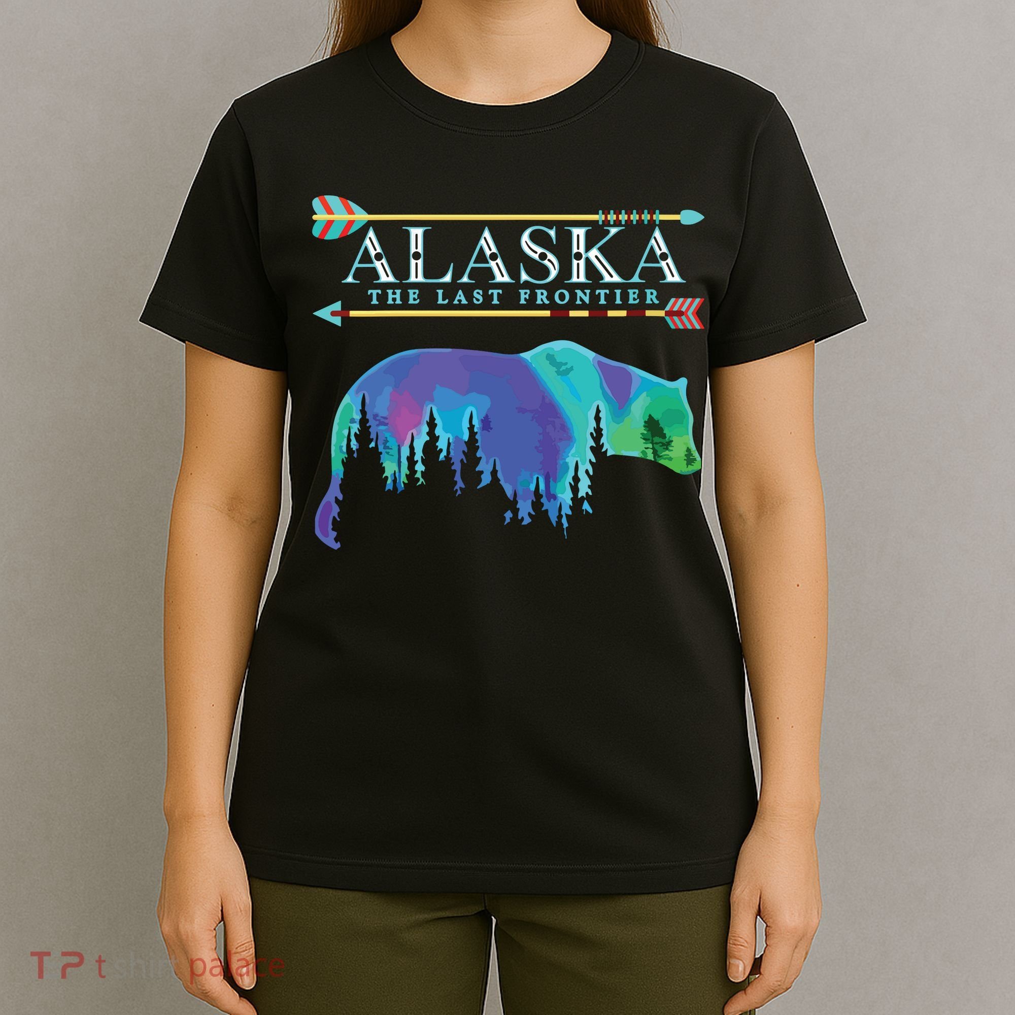 Alaska State Pride Alaska Northern Lights Alaskan Bear T-Shirt