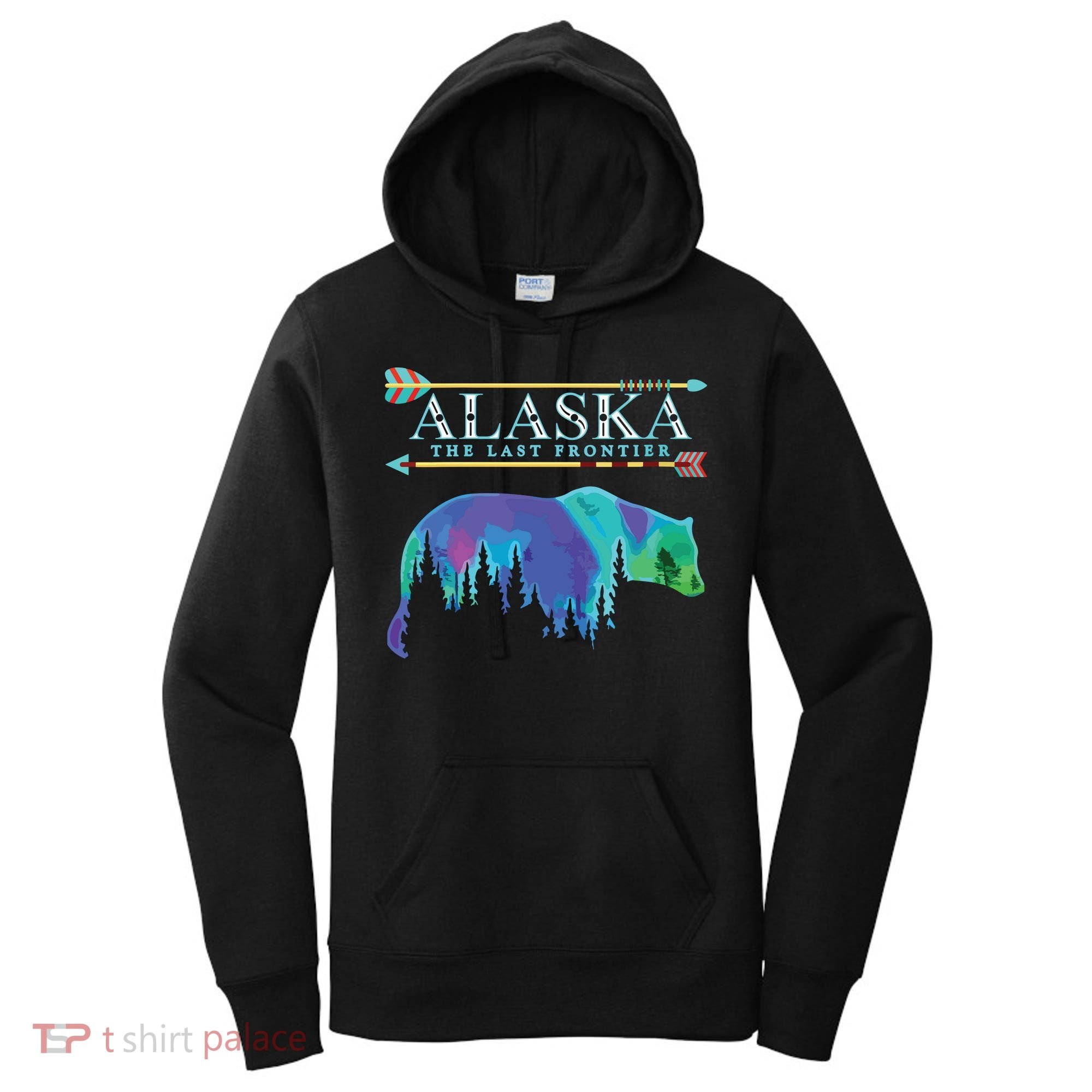 Alaska State Pride Alaska Northern Lights Alaskan Bear Women's Hoodie