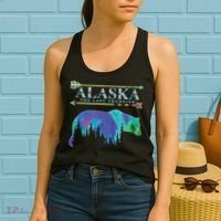 Alaska State Pride Alaska Northern Lights Alaskan Bear Women's Tank Top thumb 2