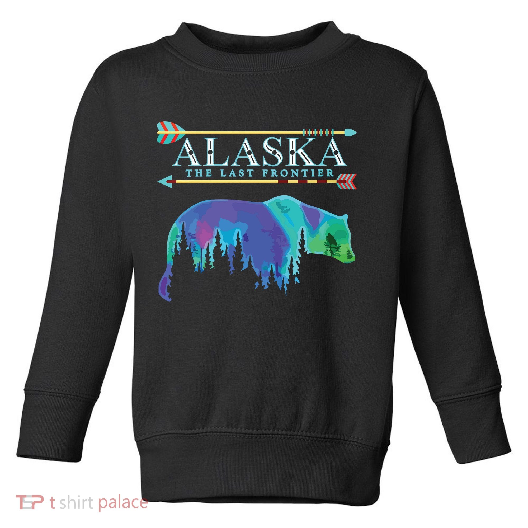 Alaska State Pride Alaska Northern Lights Alaskan Bear Toddler Sweatshirt