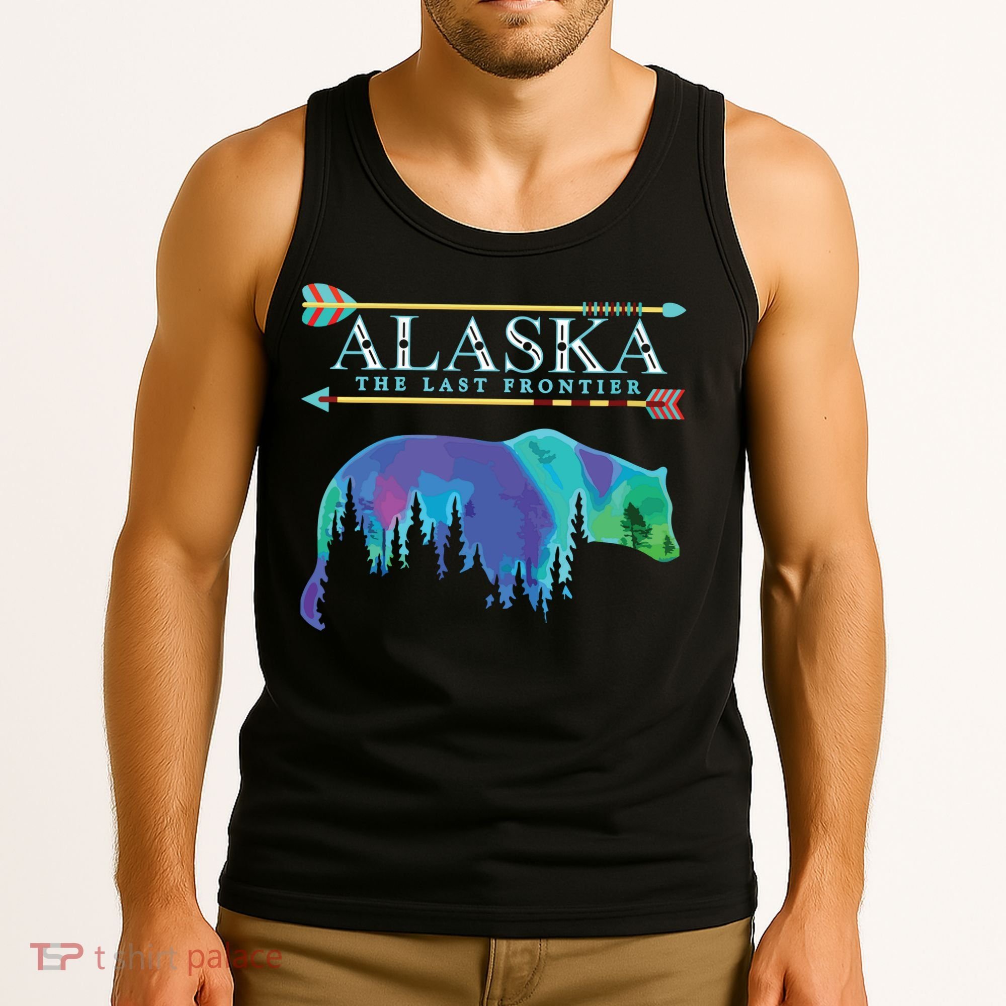 Alaska State Pride Alaska Northern Lights Alaskan Bear Tank Top