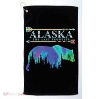 Alaska State Pride Alaska Northern Lights Alaskan Bear Golf Towel thumb 0