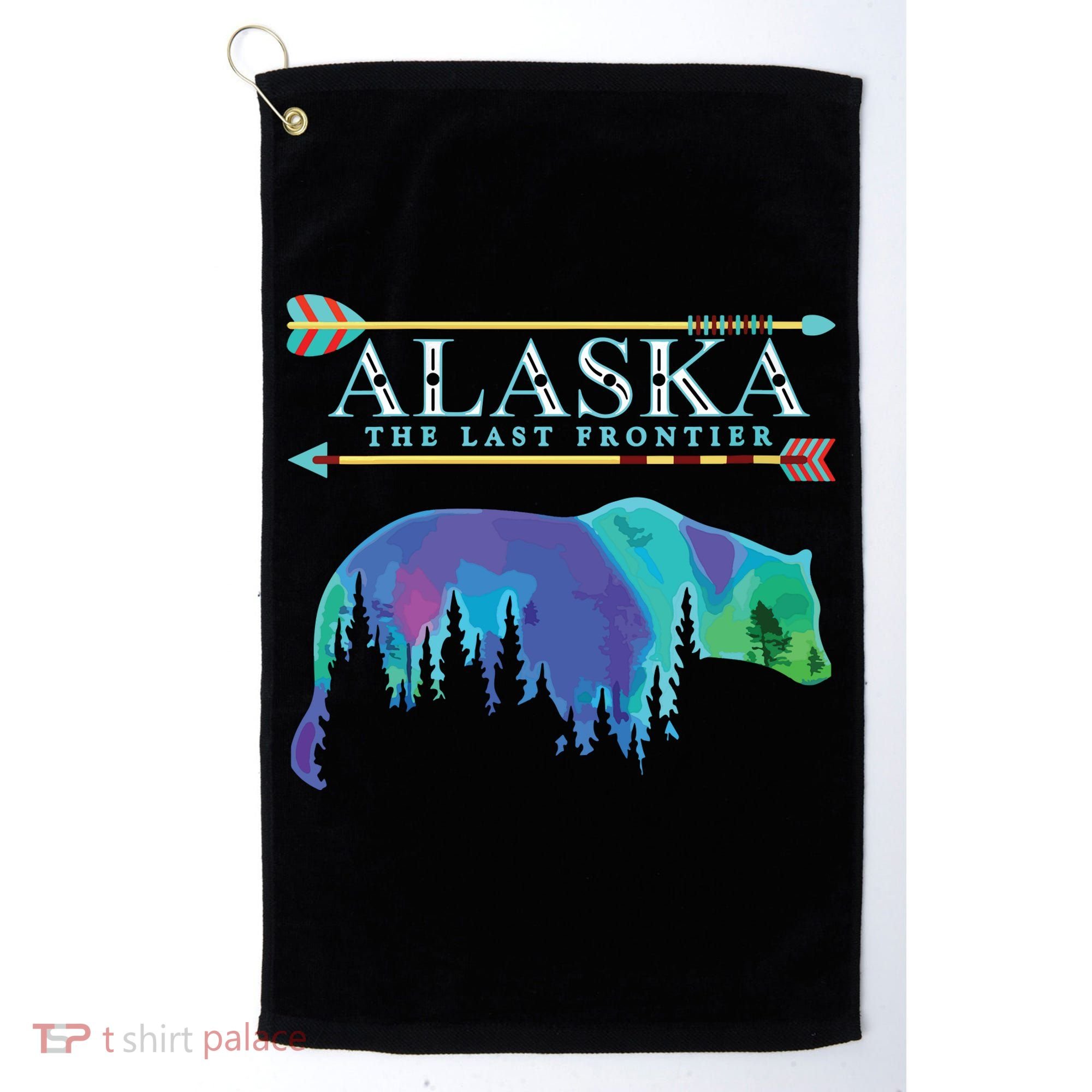 Alaska State Pride Alaska Northern Lights Alaskan Bear Golf Towel