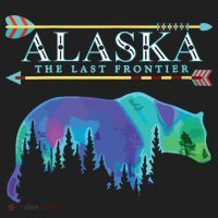 Alaska State Pride Alaska Northern Lights Alaskan Bear Golf Towel thumb 3